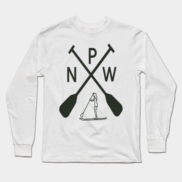 pnw paddle board Long Sleeve T-Shirt by xoxoheart